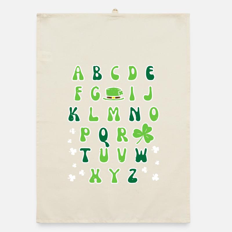 Irisches Alphabet-Kleeblatt-Design Organic Geschirrtuch