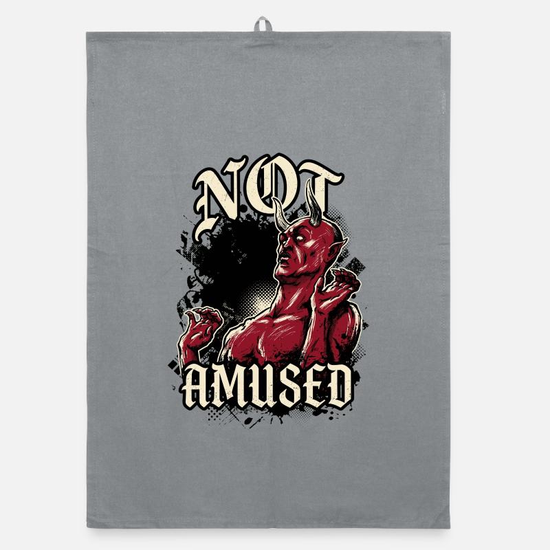 Red Devil Not Amused Funny Organic dish towel