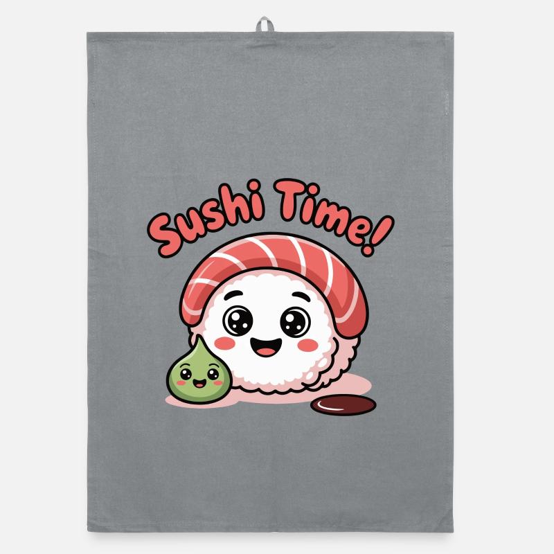 Sushi Time Roll Icon Organic dish towel