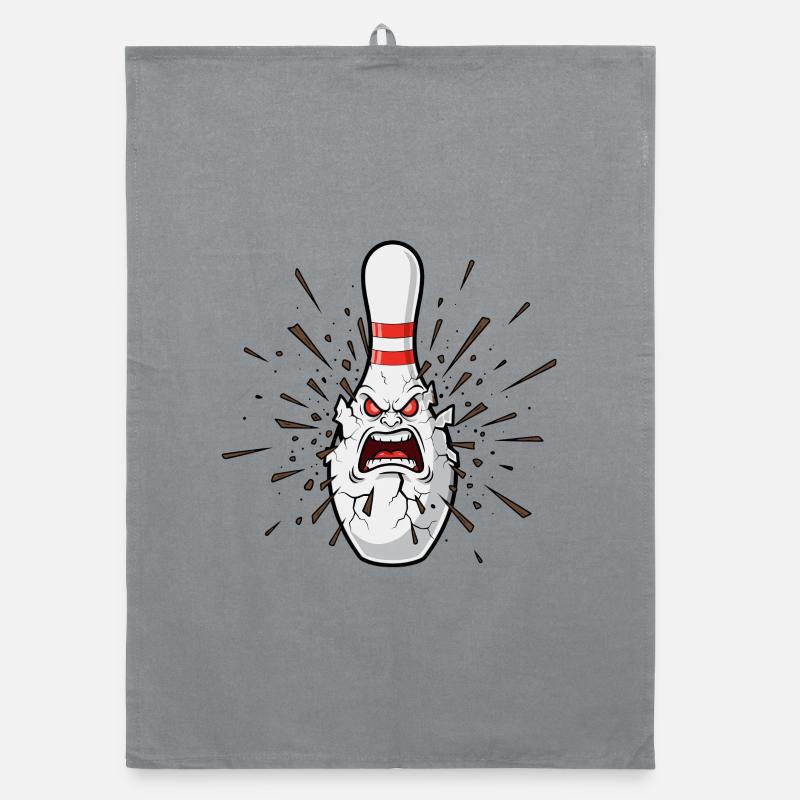 Wütender Bowlingpin Knall Organic Geschirrtuch