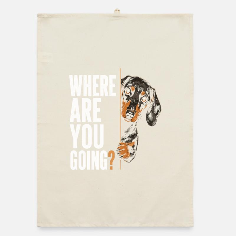 Where Are You Going? Hundeblick Organic Geschirrtuch