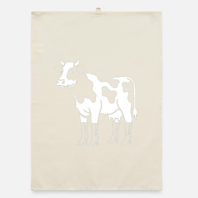 Profil de vache avec botte Torchon bio