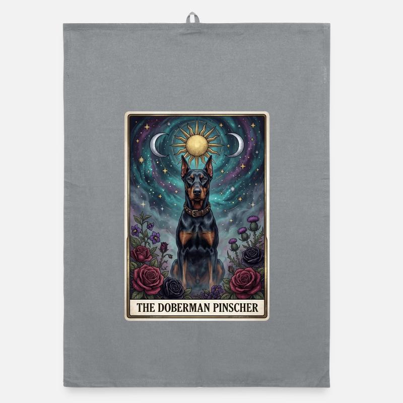 Doberman Pinscher Starry Sky Tarot Organic dish towel