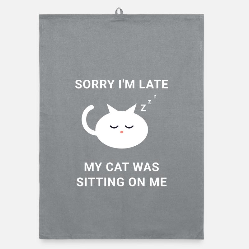 Sorry I'm Late Cat Sat On Me Tee - Torchon bio - bruyère
