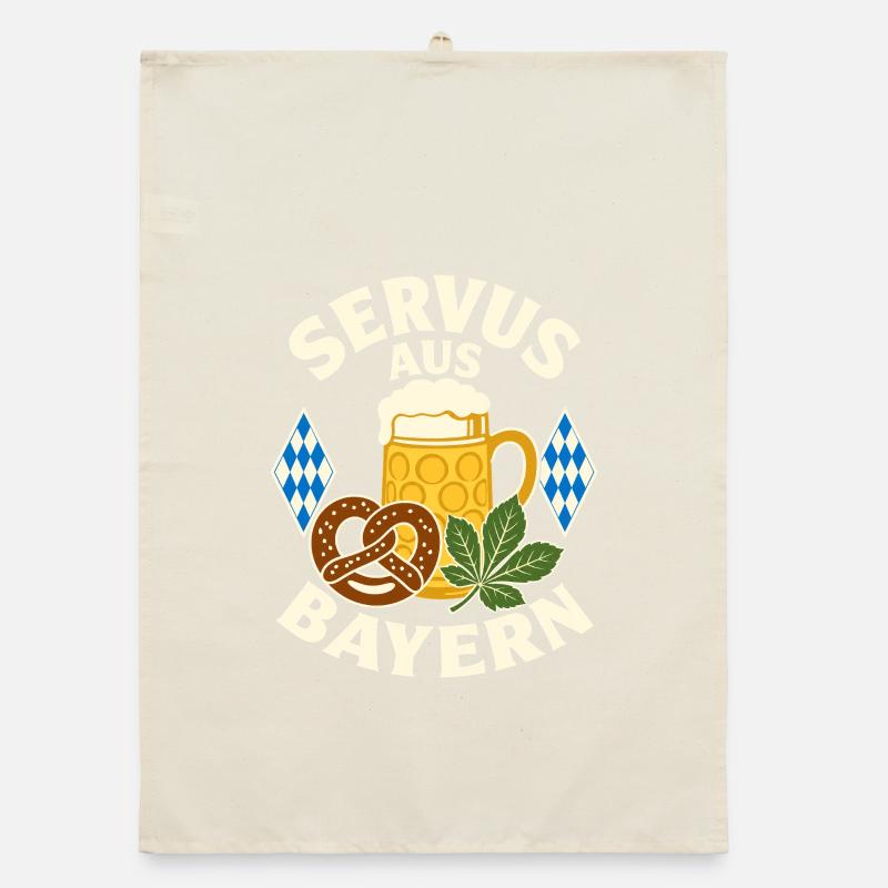 Servus aus Bayern Bierbrezel Organic Geschirrtuch