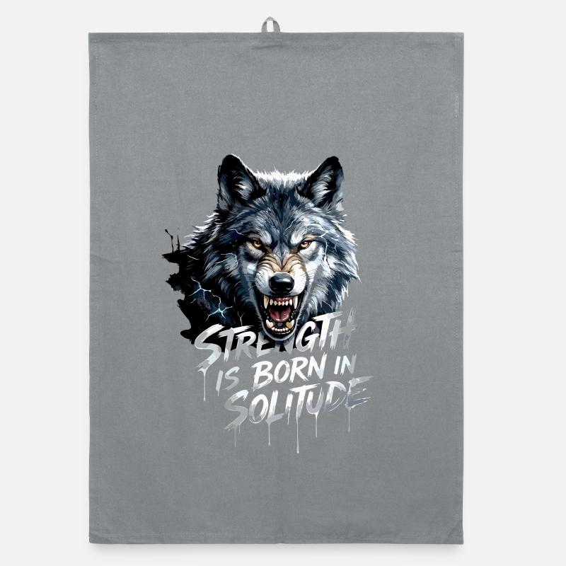 La force du loup naît dans la solitude Torchon bio
