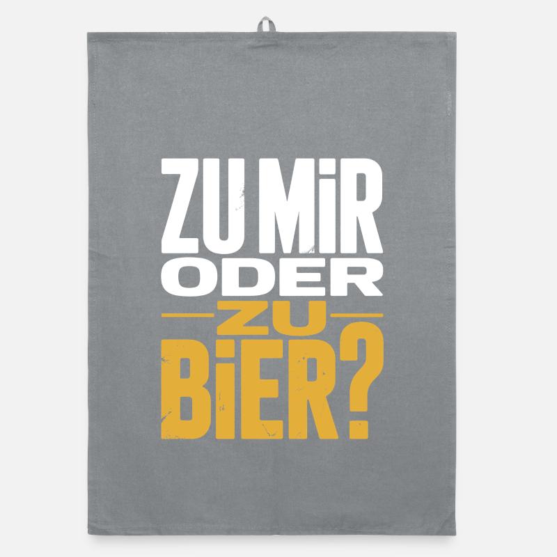 Bier Zu Mir Oder Zu Bier Flirt Single Party Malle Organic Geschirrtuch