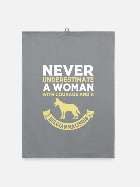 Belgischer Malinois - Organic Geschirrtuch - Grau