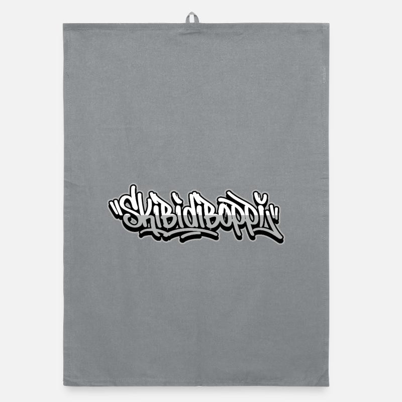 Skibidiboppi Graffiti Script Organic dish towel