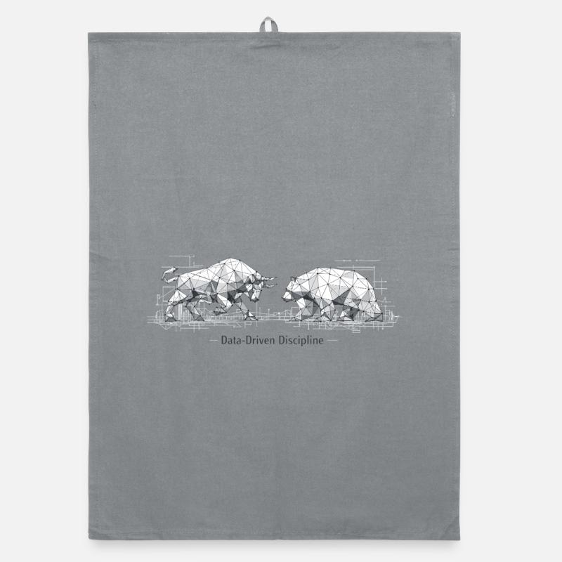 Data-Driven Discipline: Bull & Bear Design Organic dish towel