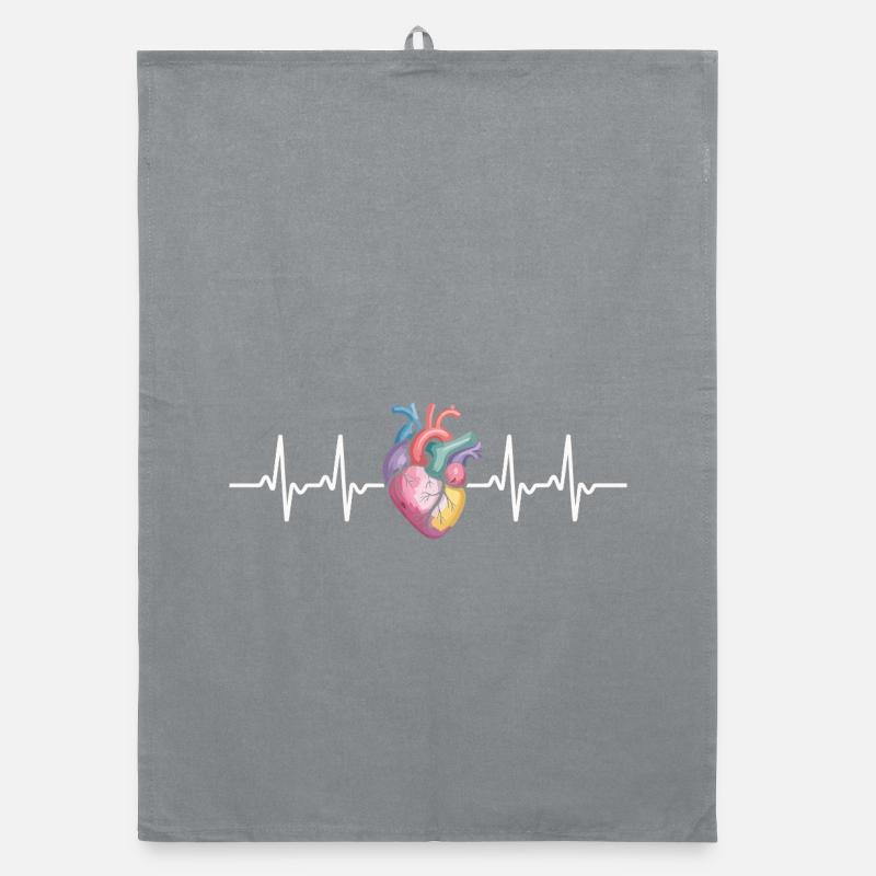 Heart Pulse Symphony Organic dish towel