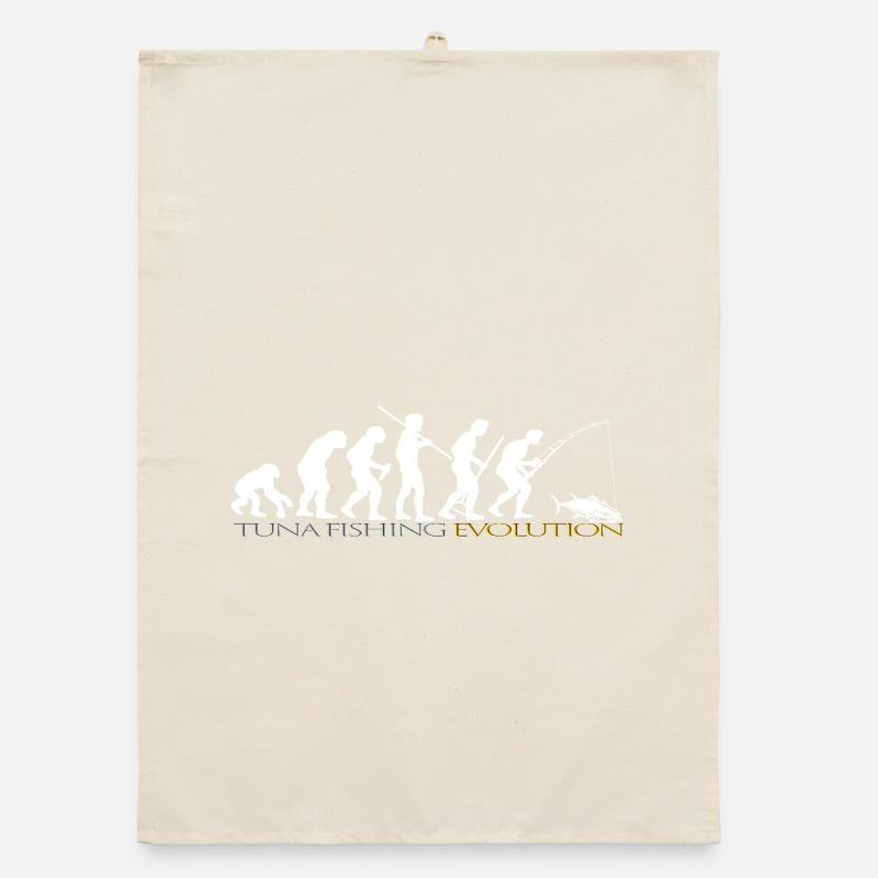 FISHING EVOLUTION (white version) Organic dish towel