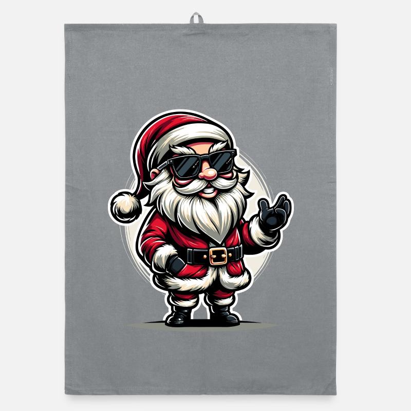 Weihnachtsmann mit Sonnenbrille Xmas Kostüm Organic Geschirrtuch