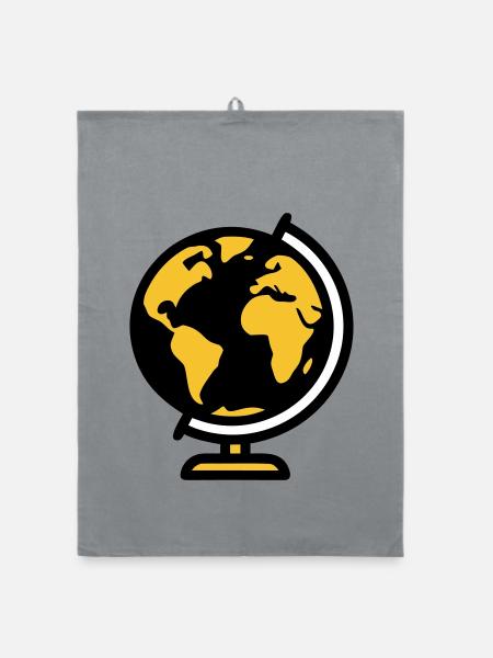 Globe Globe Earth School - Organic dish towel - grey - Front