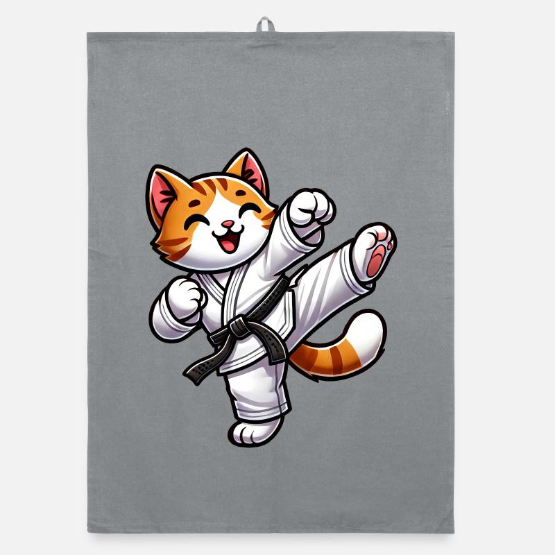 Chat de Karaté Cartoon Chaton Mignon Torchon bio