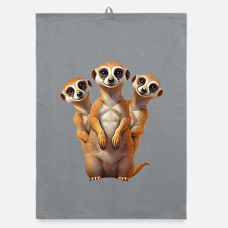 Erdmannchen - Organic dish towel - grey
