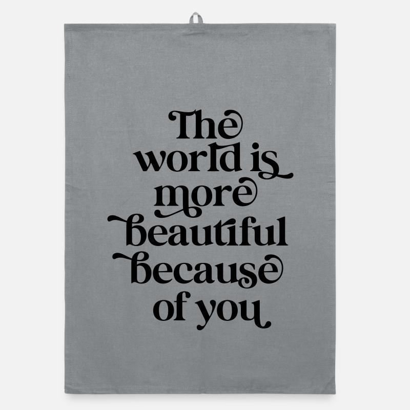 World More Beautiful - Valentine Romantic Black Organic dish towel
