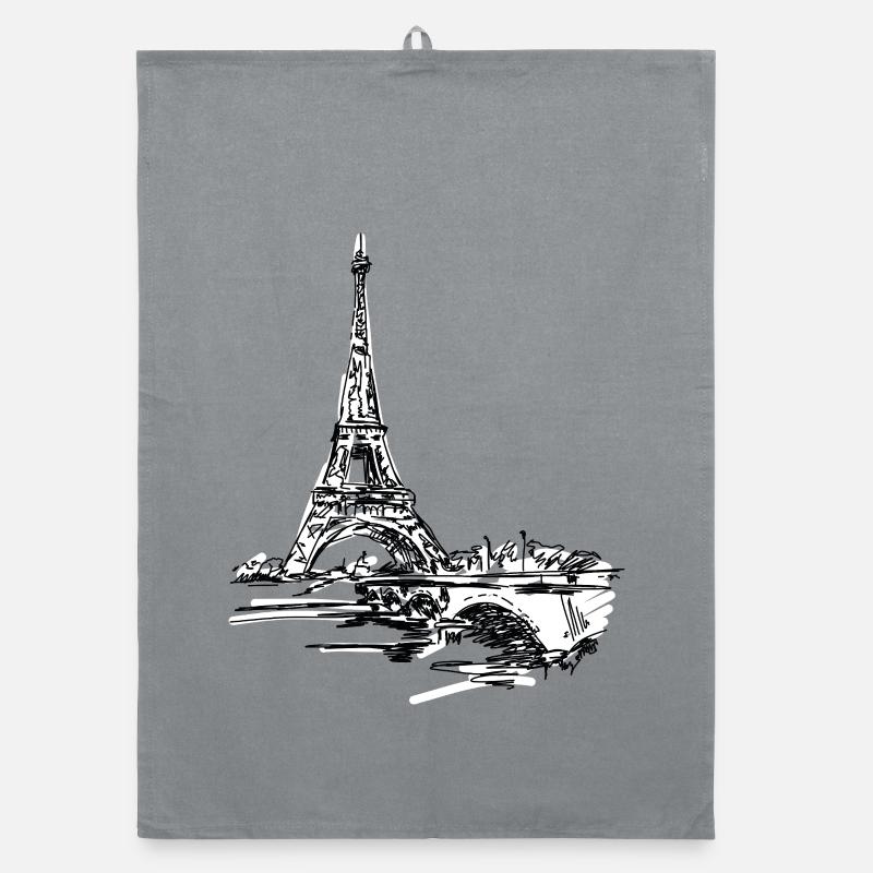 Paris Skyline: Sketchy Eiffel Tower Organic dish towel