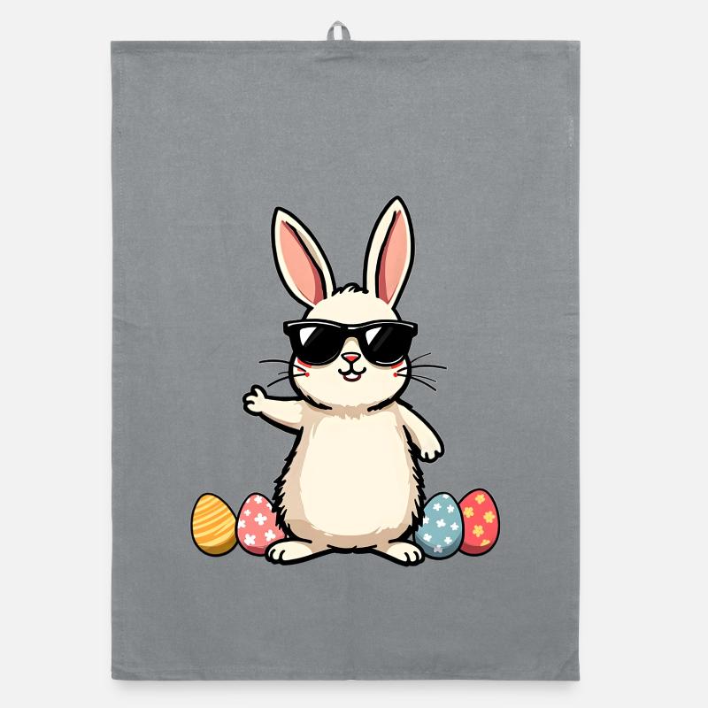 Funny Easter Bunny Organic dish towel