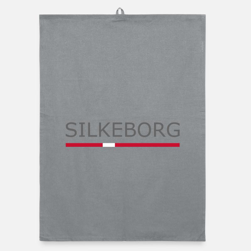 Silkeborg - Drapeau du Danemark - Dänemark Torchon bio