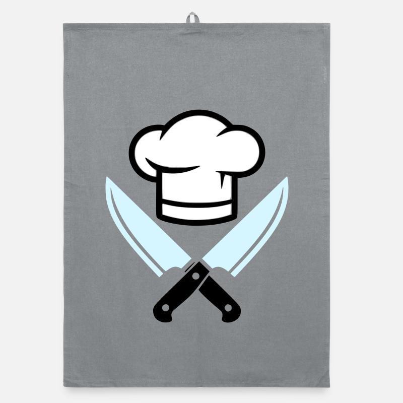 Chef's Hat Knife Logo Organic dish towel