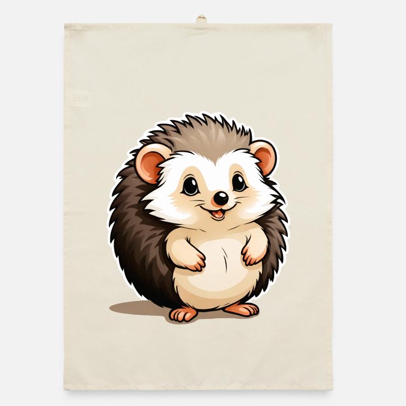 Petit hérisson mignon épineux Torchon bio
