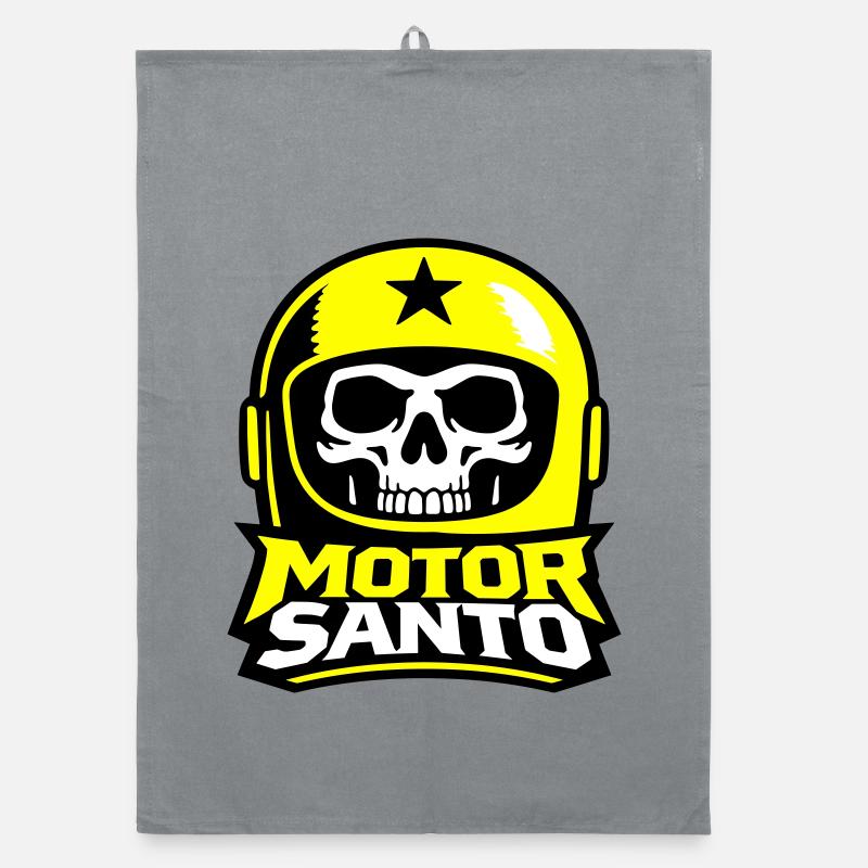 Motor Santo Skull Logo Organic dish towel