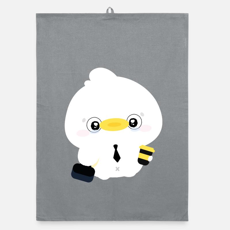 Duck in Tie Office Cutie Organic dish towel