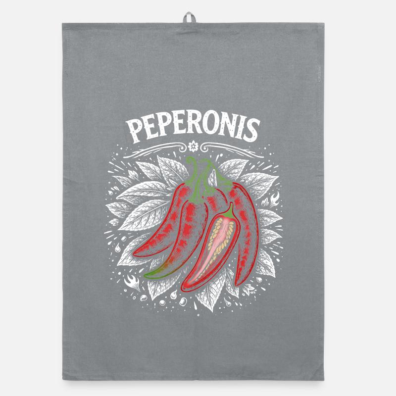 Pepperoni Burning Leaf Design Organic dish towel