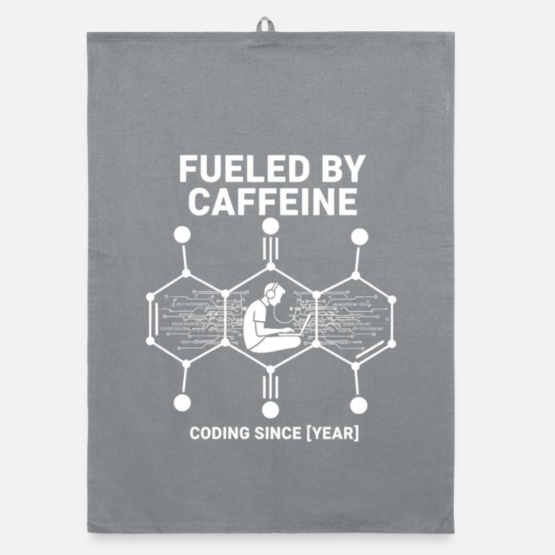 Fueled by Caffeine Coding Shirt | Programmierer Organic Geschirrtuch
