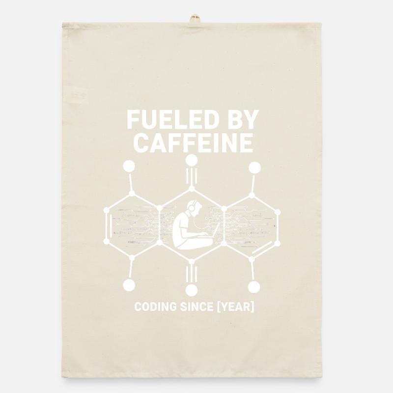 Fueled by Caffeine Coding Shirt | Programmierer Organic Geschirrtuch