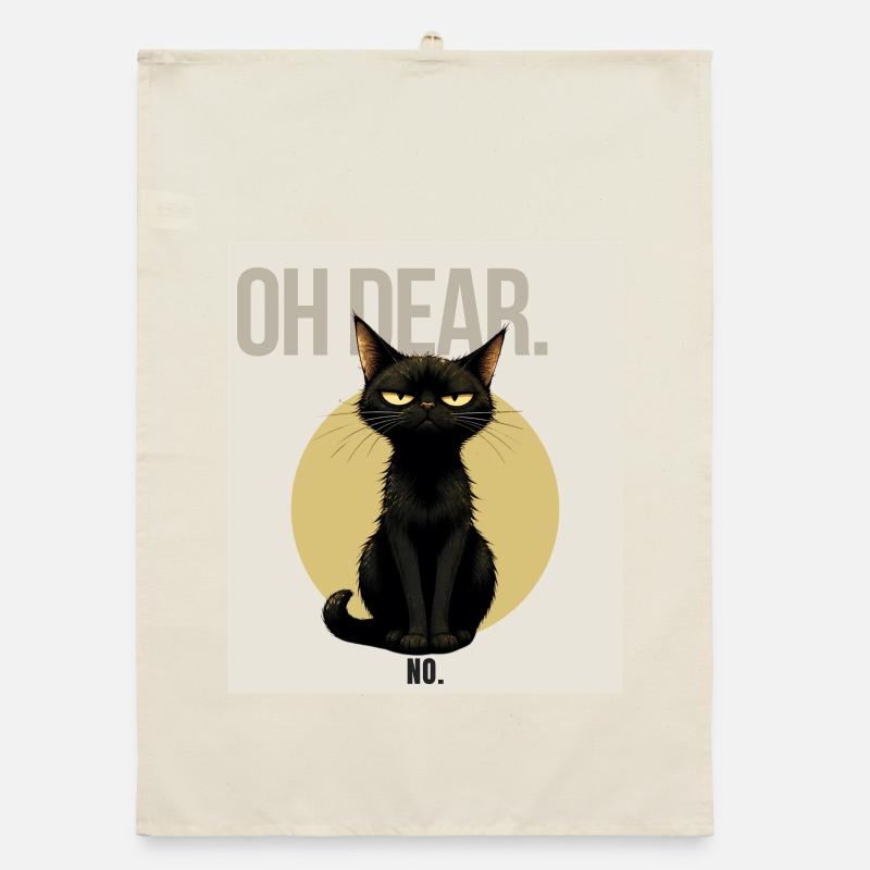 Oh Dear. – Sarcastic Black Cat Design Organic dish towel