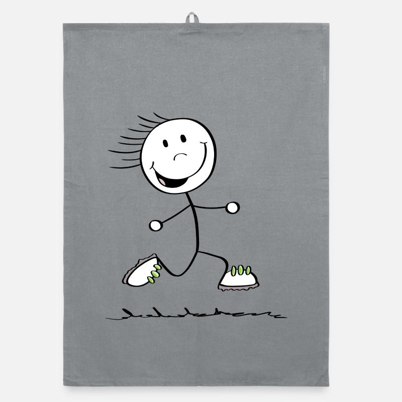 Running Strichmännchen - Läufer - Jogging Organic Geschirrtuch