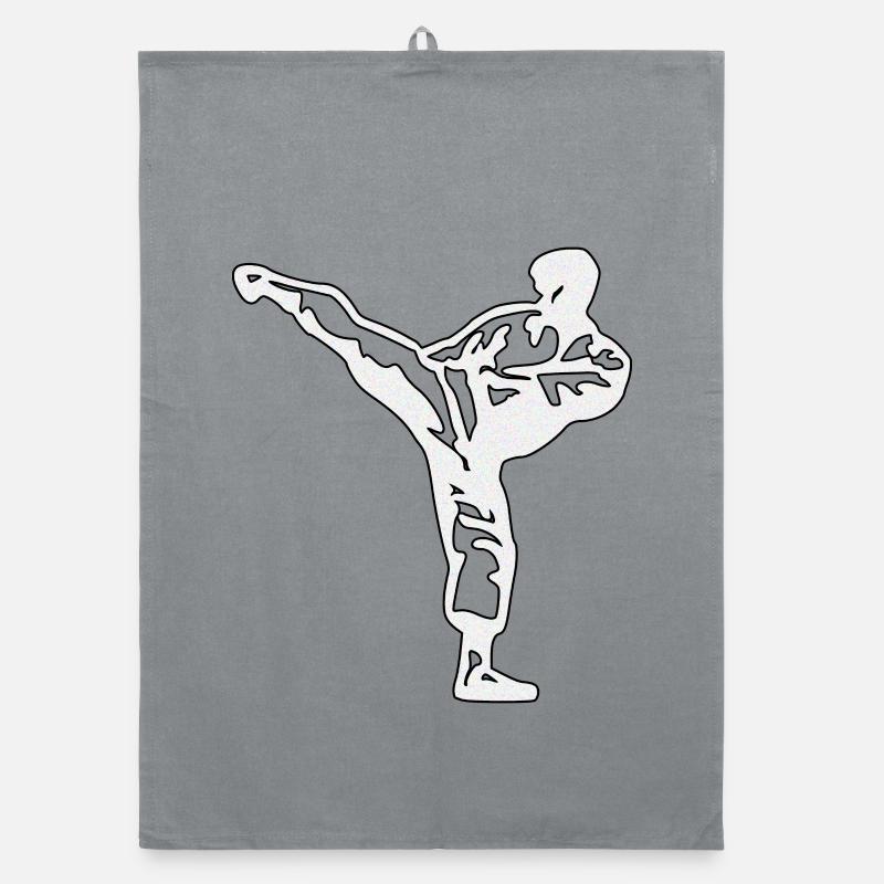 karate silber - Organic Geschirrtuch - Grau
