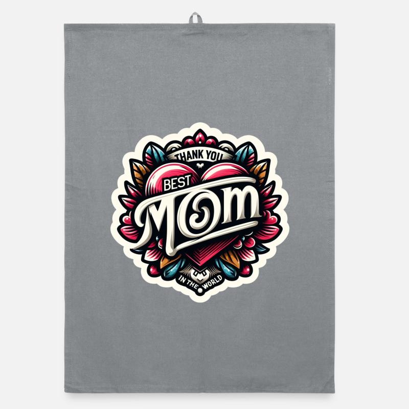 Danke, Mama - Organic Geschirrtuch - Grau