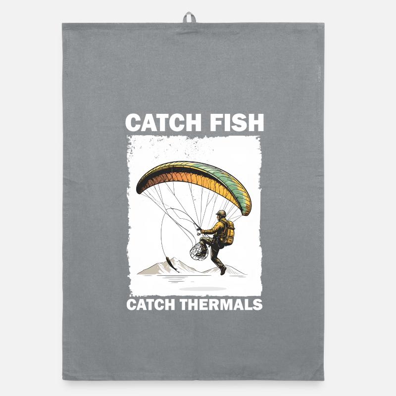 Fischfang mit Paraglider und Thermals Organic Geschirrtuch