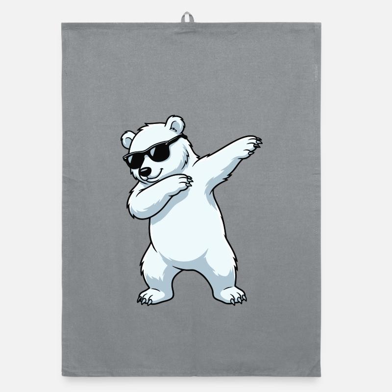Dab Eisbär Cartoon Organic Geschirrtuch
