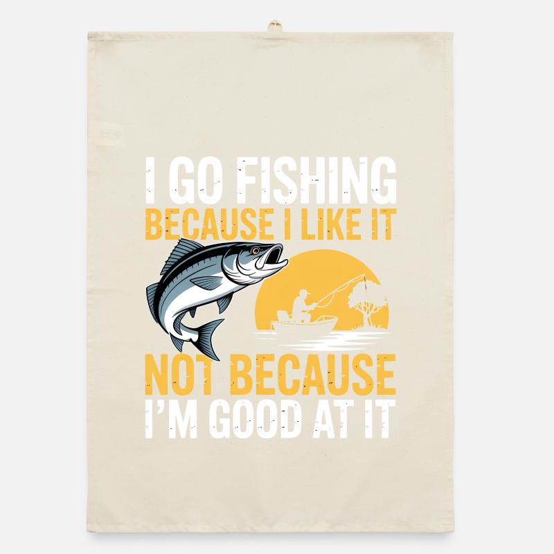 Aller pêcher parce que j’aime ça Torchon bio