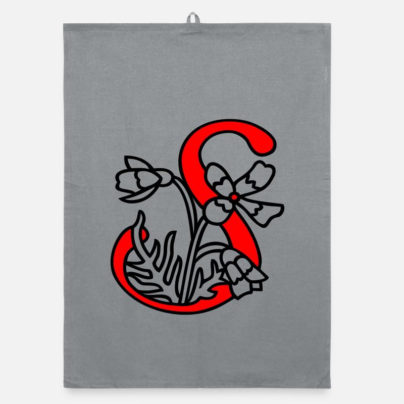 Buchstabe Blüte Initiale Organic Geschirrtuch