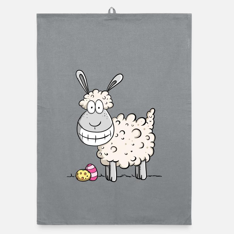 Happy Easter sheep I Easter gift Easter motive Fun Organic dish towel