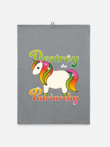 Destroy the Patriarchy - Organic Geschirrtuch - Grau