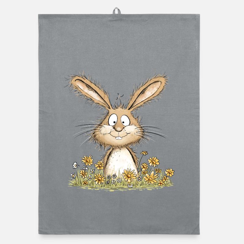 Droll Bunny I Easter Bunny Bunny Organic dish towel