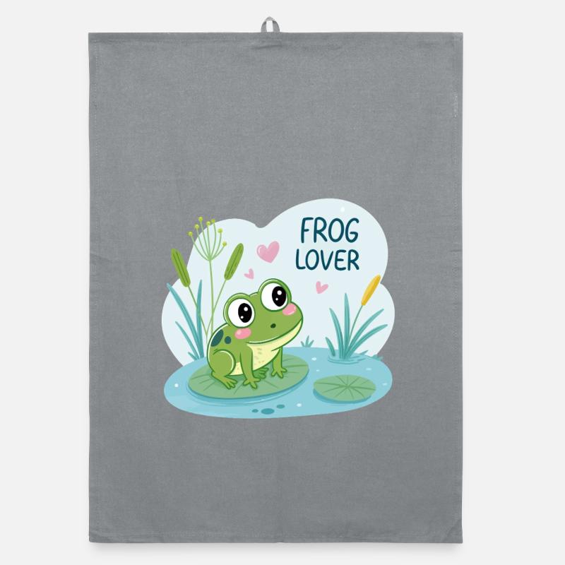 frog lovers Organic dish towel