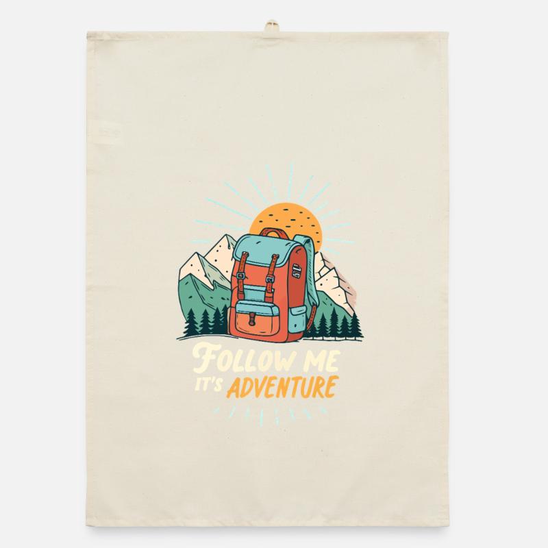 Mountain adventure backpack Organic dish towel