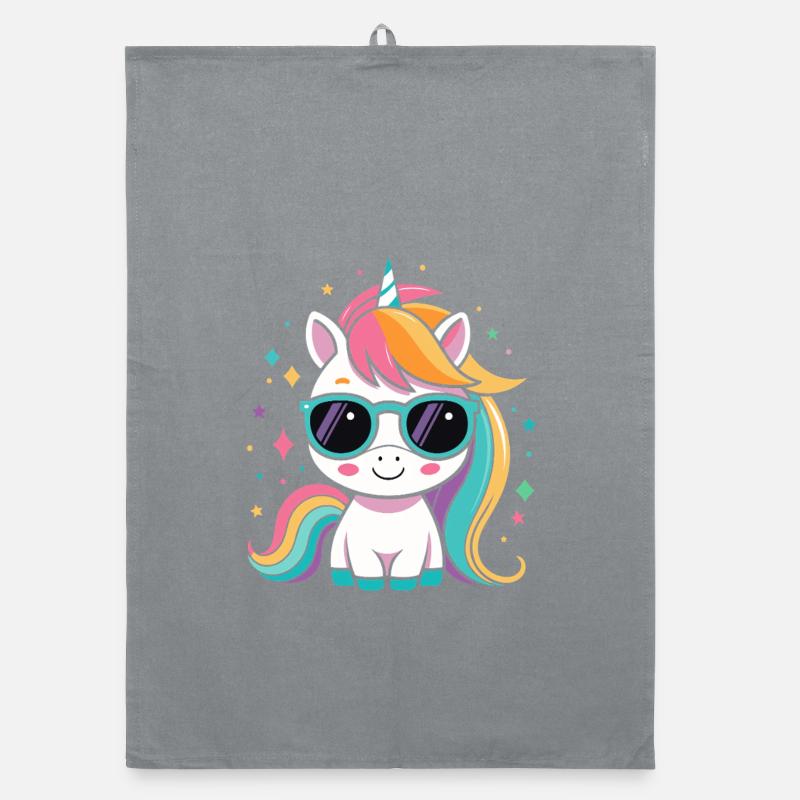 Regenbogen-Einhorn-Sonnenbrille Organic Geschirrtuch
