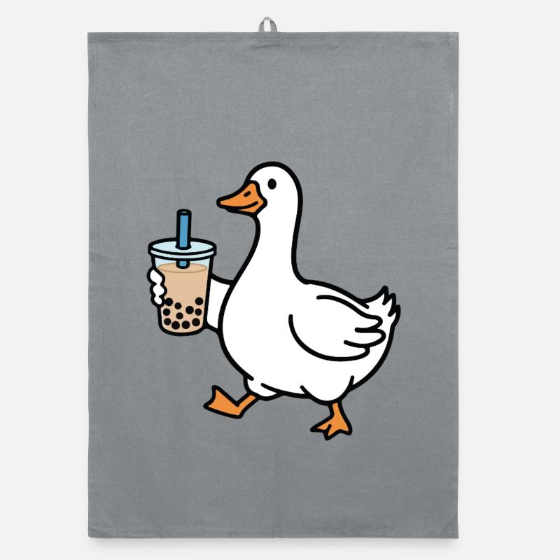 Canard coassement avec bubble tea Torchon bio