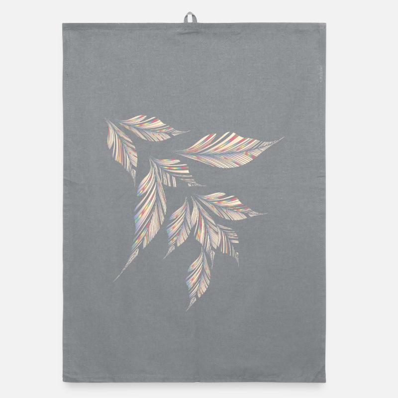 Delicately shimmering, feather-light leaf pattern Organic dish towel