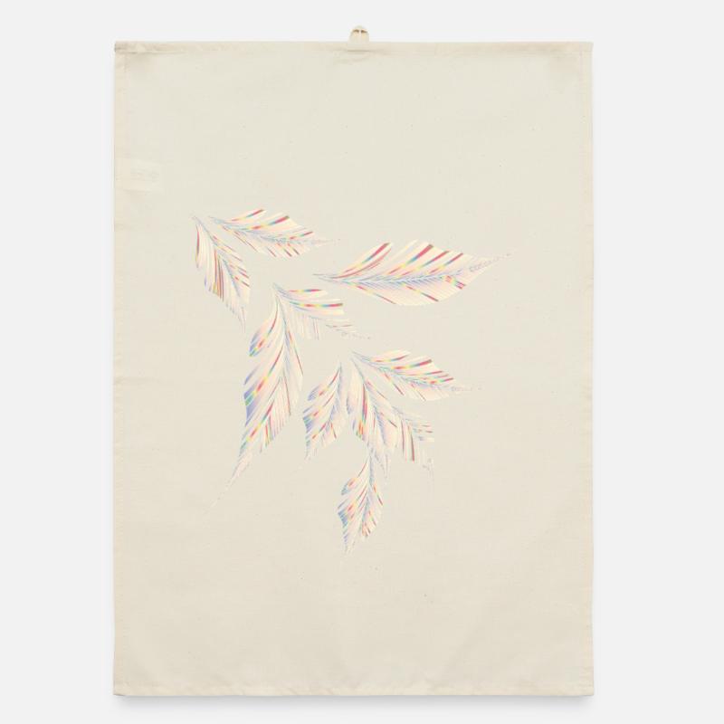 Delicately shimmering, feather-light leaf pattern Organic dish towel
