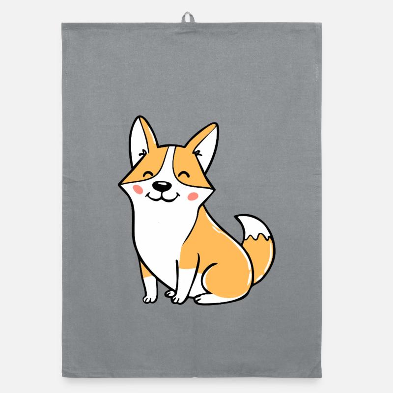 Fröhlicher Corgi (bande dessinée) Torchon bio