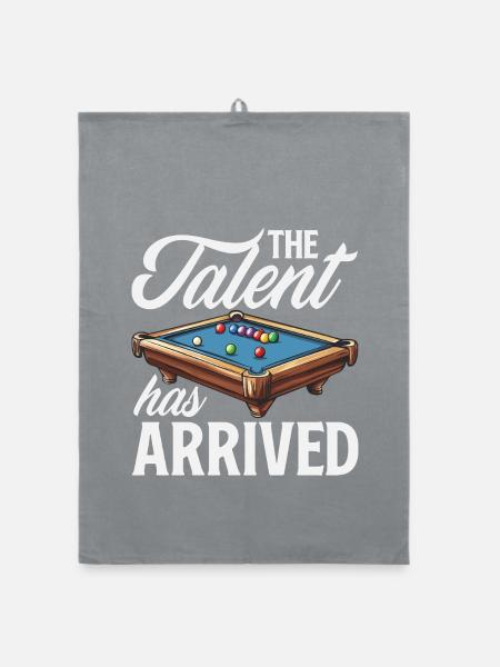 Das Talent Ist Da Lustiger Billard Pool Spieler - Organic Geschirrtuch - Grau - Vorne